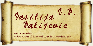 Vasilija Malijević vizit kartica